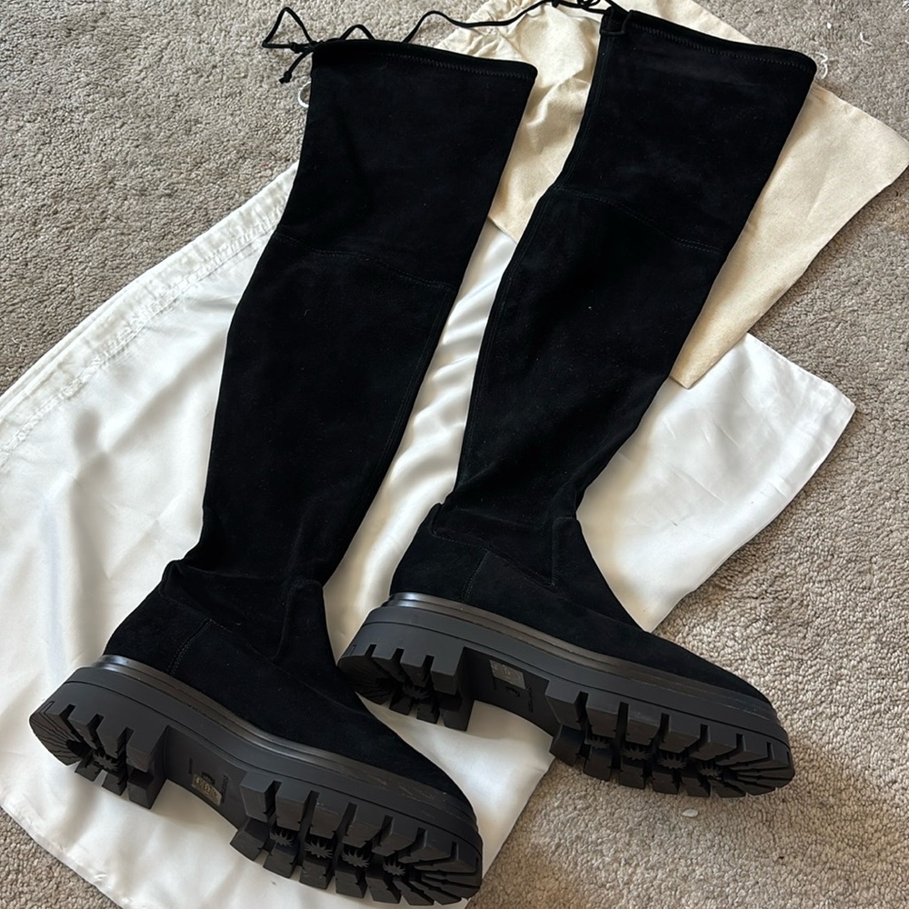 STUART WEITZMAN
Bedfordland stretch-suede over-the-knee boots, 7 US